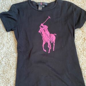 Ralph Lauren Women's Pink Pony Slim Fit Cotton Tee